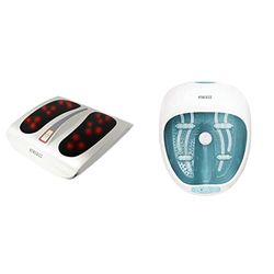 Homedics Massaggiatore Per Piedi Elettrico Con Funzione Calore, Bianco, 41 x 13 x 37 Cm & Foot Spa, Pediluvio Massaggiatore Piedi 4 in 1 con Idromassaggio, Massaggio Vibrante