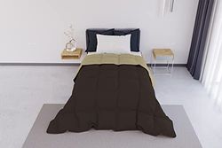 Italian Bed Linen Elegant Colcha de Invierno, Marrón/Crema, 220x260 cm
