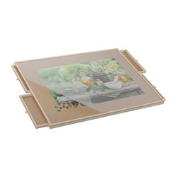 Relaxdays Plateau pour Puzzle allant jusqu'à 1500 pièces, 4 tiroirs, Hauteur réglable, Bois de pin, Nature