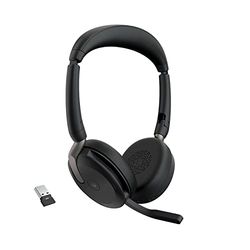 Jabra Evolve2 65 Flex - draadloze stereo headset met Bluetooth, noise cancelling Jabra ClearVoice-technologie en hybride ANC - Gecertificeerd voor MS Teams - zwart