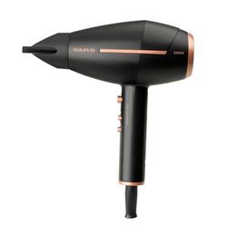 Taurus Shining 2400 Ionic - Sèche-cheveux 2400W, 2 vitesses, 3 températures, Bouton d'air froid, Moteur AC, Technologie Ionique anti-frisottis, 2 concentrateurs et diffuseur, Noir