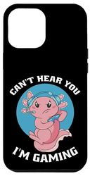 Carcasa para iPhone 14 Plus Gráfico divertido de Axolotl Gamer de Can't Hear You I'm Gaming