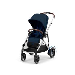 CYBEX Guldbarnvagn e-GAZELLE S, från födseln till ca 4 år, max 22 kg (enkelläge) / 2x 22 kg (duoläge), allt-i-1-system med eldrift och 20+ konfigurationer, Ocean Blue