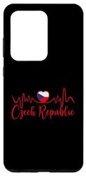 Coque pour Galaxy S20 Ultra Drapeau de la République tchèque Tchèque Heartbeat ECG Pulse Racines tchèques