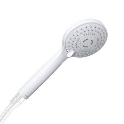 TATAY Bombay Ducha Mano Multifuncional, 3 Funciones, con Sistema Ahorro Agua, Blanco, 10 cm de diámetro