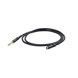 Proel CHLP190LU5 professionele verlengkabel (Yongsheng 6,3 mm stereo jack op Yongsheng 6,3 mm stereo jack, vergulde contacten, 5m) zwart
