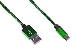 LINK LKGZ05 Micro-USB-kabel MT 1 gevlochten mantel kleur groen/zwart