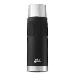 Esbit Sculptor Thermosfles, geïsoleerde fles van roestvrij staal voor warme en koude dranken, 1000 ml, zwart, met manchet