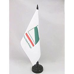 AZ FLAG - Emilia-Romagna Table Flag 5'' x 8'' - Italian Region Office Flag 100% Polyester 21 x 14 cm - Mini Desk Flag with 10'' Pole and Black Plastic Base