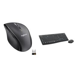 Logitech M705 Marathon Mouse Wireless, Ricevitore USB Unifying 2,4 GHz, 1000 DPI & MK295 Kit Mouse e Tastiera Wireless – Tecnologia SilentTouch, Tastierino Numerico