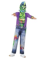 Smiffys Graffiti Frank Kostuum All in One & EVA Masker, Halloween Kind Fancy Dress, Frankie Dress Up Kostuums