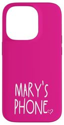 Mary's Phone Mary Nome Personalizzato Bianco Rosa Custodia per iPhone 14 Pro
