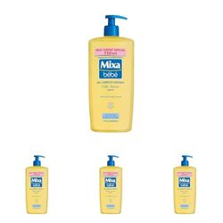 Mixa Bébé Gel 2 en 1 Corps et Cheveux Très Doux - À l'Huile d’Amande Douce -Hypoallergénique - pH Neutre - Maxi Format Familial 750 ml (Lot de 4)