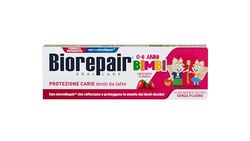 Biorepair, Pasta do zębów dla dzieci w wieku 0-6 lat, 12 opakowań 50 ml, pasta do zębów Biorepair dla dzieci bez fluoru, truskawka, przeciwgorączka, dla zdrowych dziąseł