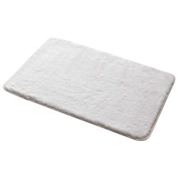 Gedy | Tappeto Bagno Fuzzy Bianco, Morbido Tappeto Doccia Antiscivolo in Poliestere, 40x60cm