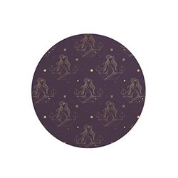 Questo Casa, Rund musmatta med digitalt tryck, halkfri baksida, för kontor och hem, diameter: 22 cm