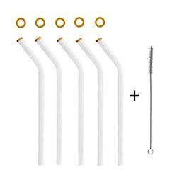 KOCH Paille en verre, courbée, whisky, avec pinceau, Lot de 5