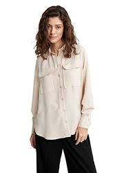 DeFacto Dameshemd van katoenweefsel met lange mouwen, beige, XL