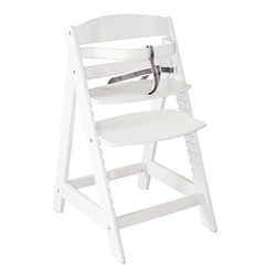 roba Trona Evolutiva de Madera Blanca Sit Up III - Altura Ajustable - de 6 Meses - Soporta 70 kg - Silla Resistente para Bebés con Barra de Seguridad