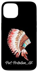 Port Protection Alaska Watercolor Native American Headdress Case for iPhone 13