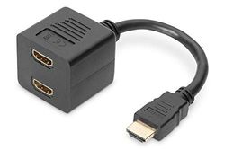 DIGITUS Adaptador gráfico, HDMI tipo A a 2 x HDMI tipo A, Full HD 60 Hz, 1920 x 1200 pixels, preto
