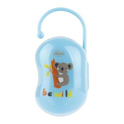 Doble portachupetes, portachupetes, versátil e higiénico, fácil de enganchar, forma ergonómica, estabilizable, 0 meses +, azul claro, azul claro