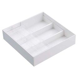 Yamazaki 3441 TOWER Extendable Drawer Organizer with Slide, white, ABS Resin/PS Resin, Minimalist, 25 x 24.6 x 5.7 cm