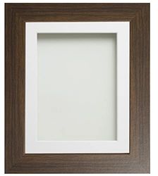 Frame Company Watson Brown Picture Photo Frame fitted with Perspex, A2 with White Mount for image size A3