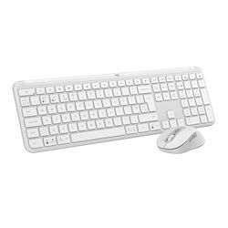 Logitech Signature Slim K950 Wireless Keyboard, Sleek Design, Switch Typing Between Devices, Quiet Typing, Bluetooth, Multi-OS, Windows, Mac, Chrome, QWERTY UK Layout, White