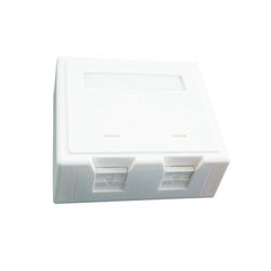 GEMBIRD TWO JACKS SURFACE MOUNT BOX WITH CAT. 5 KEYSTONE JACKS, WHITE