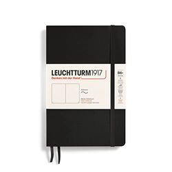 LEUCHTTURM1917 Libretas de notas Paperback (B6+), Tapas blandas, 123 págninas numeradas, Liso, Negro