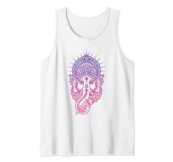 Símbolo Ganesh Yoga Hindú Elefante Hombres Mujeres Meditación Camiseta sin Mangas