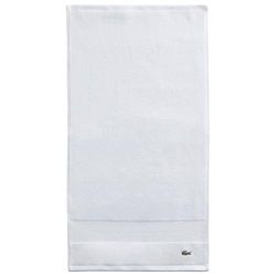 Lacoste Heritage Asciugamano in 100% cotone Supima, bianco, 40,6 x 76,2 cm, altamente assorbente e ad asciugatura rapida, essenziale per il bagno, regalo, lavabile in lavatrice