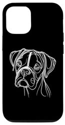 Custodia per iPhone 15 Pro Line Art Boxer Dog Boxers