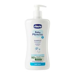 Chicco Baby Moments Shampoo Senza Lacrime, Shampoo Per Bambini Senza Parabeni, Non Irrita Gli Occhi, Ingredienti Di Origine Naturale, Prorietà Idratanti Ed Emolienti, 0+ Mesi, 500 ml