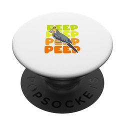 Cockatiel Lutino Loro Pájaro Lindo Mascota Aviario Compañero PopSockets PopGrip Adhesivo