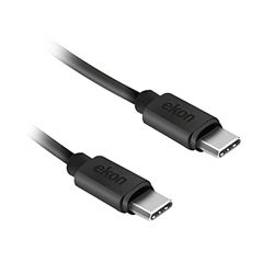 Ekon USB-C kabel, USB-C stekker, 3 meter, opvouwbaar, voor laptop, smartphone, tablet, MacBook, zwart