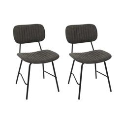 HOME DECO FACTORY HD7278 Taylor – Juego de 2 sillas para Asiento de salón o Comedor con Patas de Contraste, Gris y Negro, 45x78x52 cm