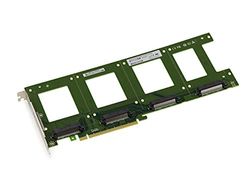 KALEA-INFORMATIQUE Scheda PCIe x16 PCIe 3.0 per 4 SSD PCIe NVMe U.2 U2 a 68 pin SFF-8639. Montaggio diretto sulla scheda senza cavi.