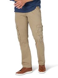 Wrangler Authentics Pantalón Cargo de Sarga de Ajuste Relajado para Hombre (Logan) Casual, British Khaki, 34W/30L