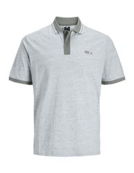 JACK & JONES JCOMELANGE Jersey Polo SS, Agave Green/Detail: wit gemêleerd, S