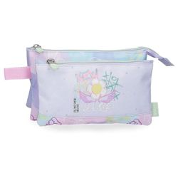 Enso New Vibes Triple Pencil case Pink 22x12x5cm Polyester