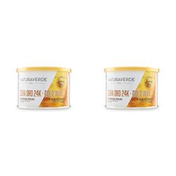 Naturaverde | PRO - Cera Depilatoria Liposolubile con Oro 24K Colloidale, Cera Profumata, Cera a Caldo, Ceretta a Caldo, Barattolo da 400g (Confezione da 2)