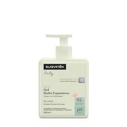 Suavinex, Gel - champô para bebé, sem picar nos olhos, com espuma e aroma Baby Cologne, adequado para peles sensíveis e recém-nascidos, 93% ingredientes de origem natural, para pele e cabelo, 500 ml