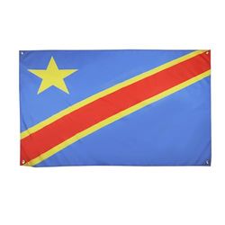 AZ FLAG Vlag van de Democratische Republiek Congo, 150 x 90 cm, met 4 ogen, Congolees paviljoen voor balkon of muur