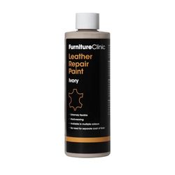 Furniture Clinic Leather Repair Paint & Dye | Self Seal Colourant for Quick and Easy Leather Repair | Suitable for Leather Sofas, Leather Car Seat, Shoes, Handbag, and More - Ivory, 250ml