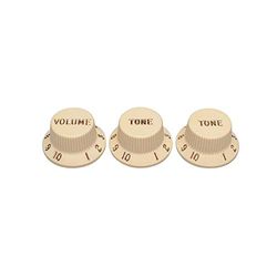 Fender Stratocaster Pot Knobs (Volume/Tone/Tone), aged white,0991369000