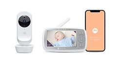 Motorola Nursery VM44 Connect - Wifi babyfoon met camera, 4,3 inch video, babymonitor, Motorola Nursery app, nachtzicht, weegliedjes, microfoon, kamertemperatuurbewaking - Wit