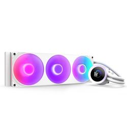 NZXT Kraken Plus 360 RGB – Refroidisseur Liquide AIO pour CPU – Radiateur 360mm – Ventilateur à Cadre Unique F360 RGB – Écran LCD carré 1,54" – AMD® AM5, AM4 – Intel® LGA 1851/1700, 1200/115X – Blanc