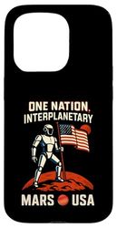 Marte USA Robot Flag Interplanetary Space Mission STEM Custodia per iPhone 15 Pro